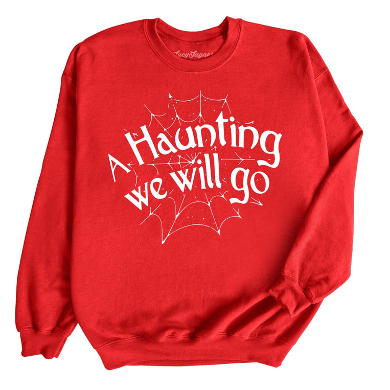 A Haunting We Will Go Graphic Sweatshirt - Red