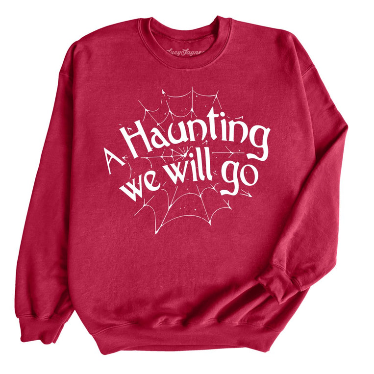 A Haunting We Will Go Graphic Sweatshirt - Cardinal Red