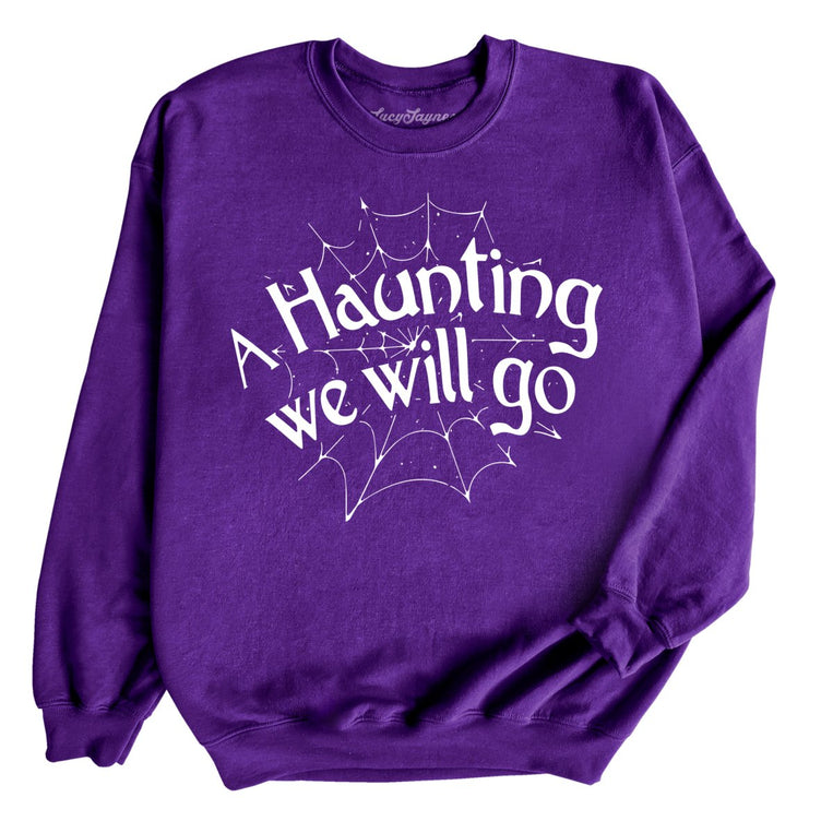 A Haunting We Will Go Graphic Sweatshirt - Purple