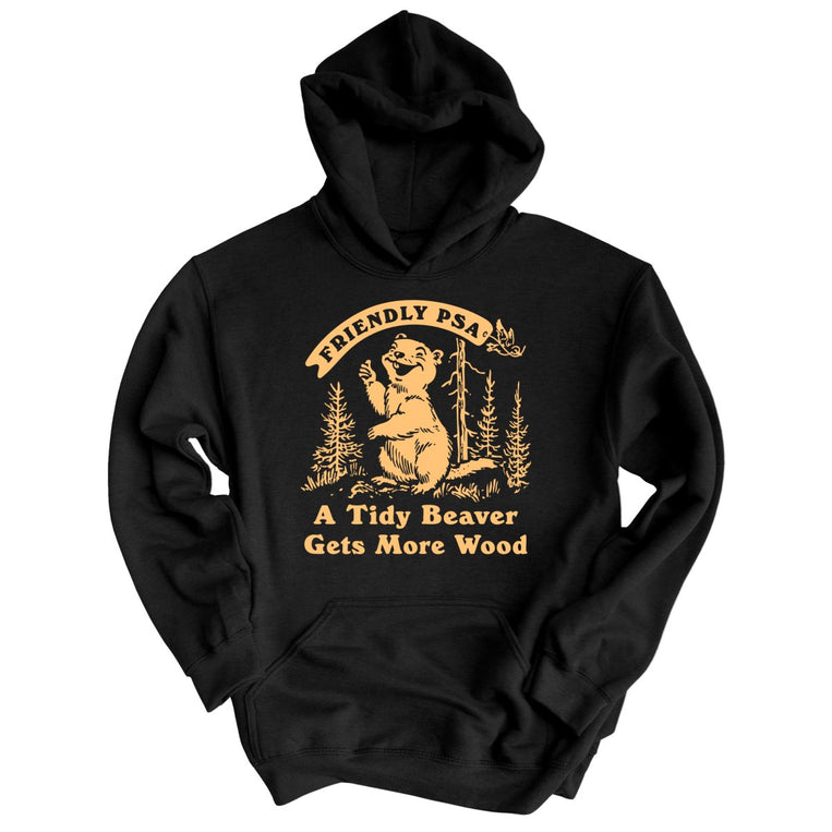 A Tidy Beaver Gets More Wood Graphic Hoodie - Black