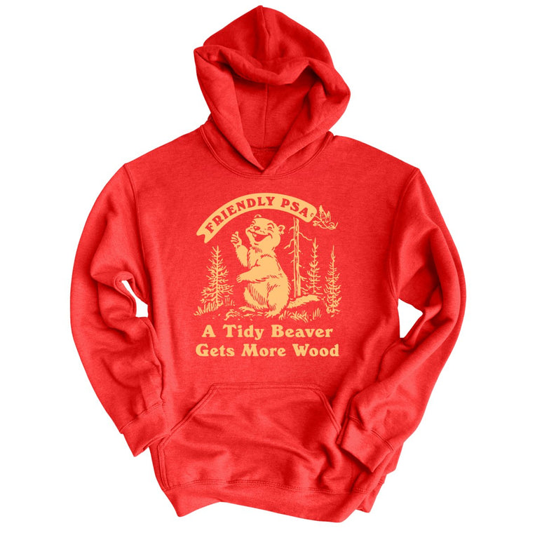 A Tidy Beaver Gets More Wood Graphic Hoodie - Red