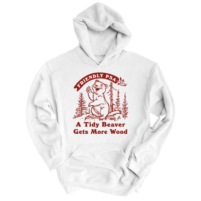 A Tidy Beaver Gets More Wood Graphic Hoodie - White