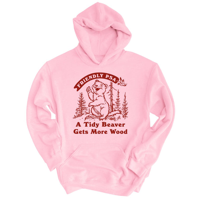 A Tidy Beaver Gets More Wood Graphic Hoodie - Light Pink