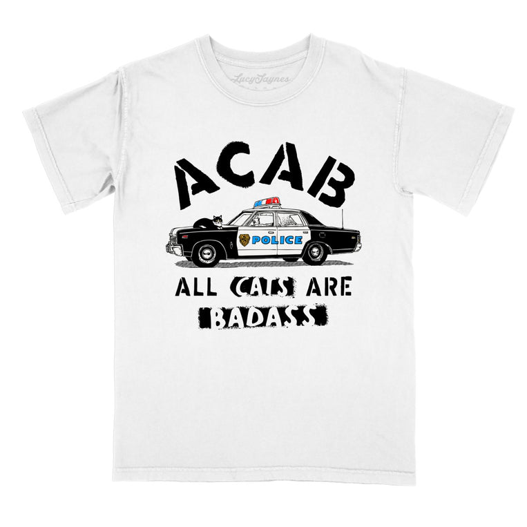 ACAB All Cats Comfort Colors Graphic Tee - White