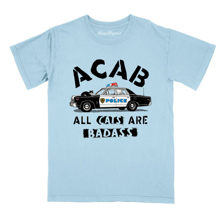 ACAB All Cats Comfort Colors Graphic Tee - Chambray