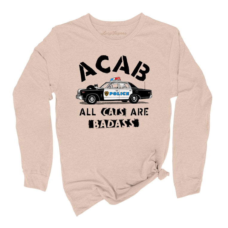 ACAB All Cats Graphic Long Sleeve Tee - Sand Dune