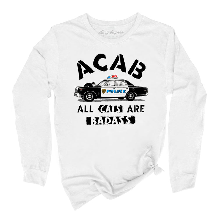 ACAB All Cats Graphic Long Sleeve Tee - White