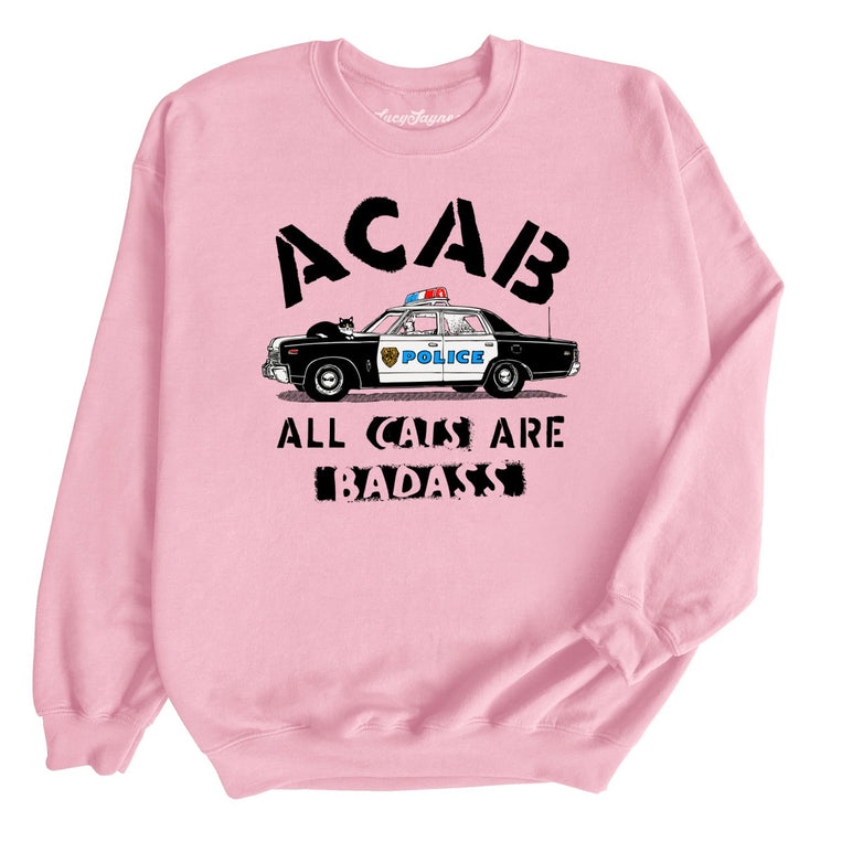 ACAB All Cats Graphic Sweatshirt - Light Pink