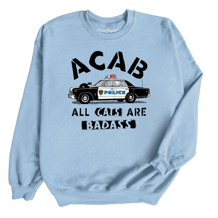 ACAB All Cats Graphic Sweatshirt - Light Blue