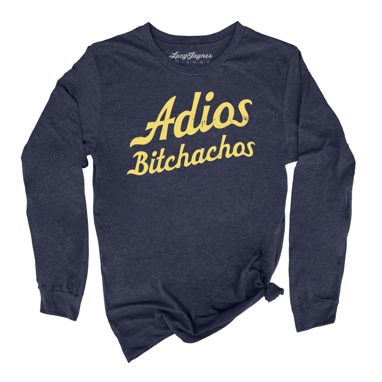 Adios Bitchachos Graphic Long Sleeve Tee - Heather Navy
