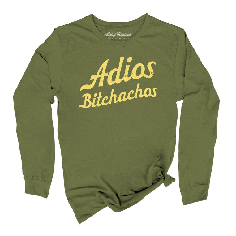 Adios Bitchachos Graphic Long Sleeve Tee - Olive