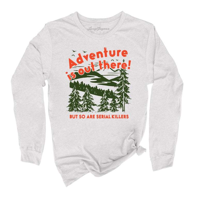 Adventure Is Out There Graphic Long Sleeve Tee - Ash