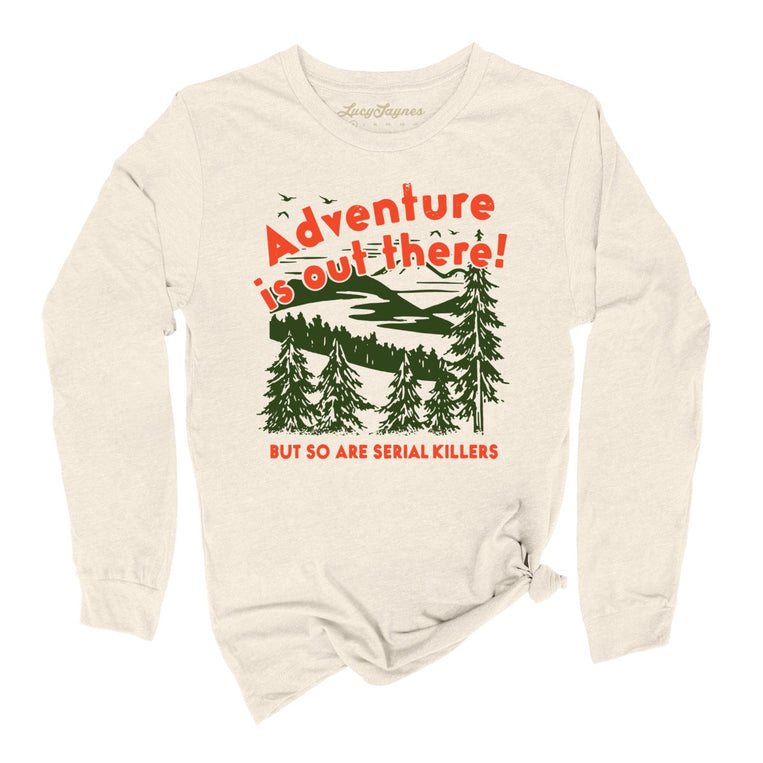 Adventure Is Out There Graphic Long Sleeve Tee - Natural
