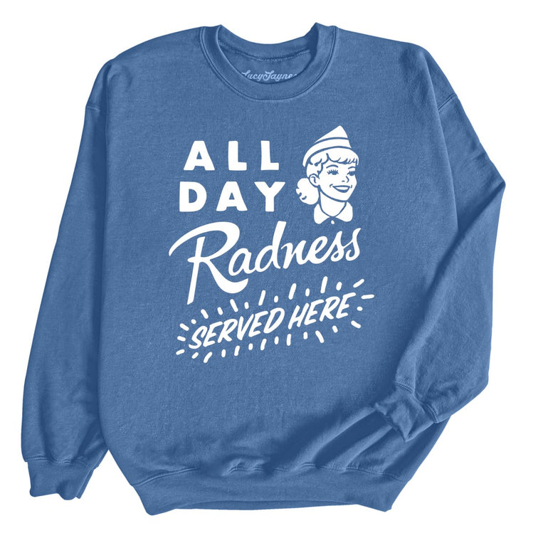 All Day Radness Graphic Sweatshirt - Indigo Blue