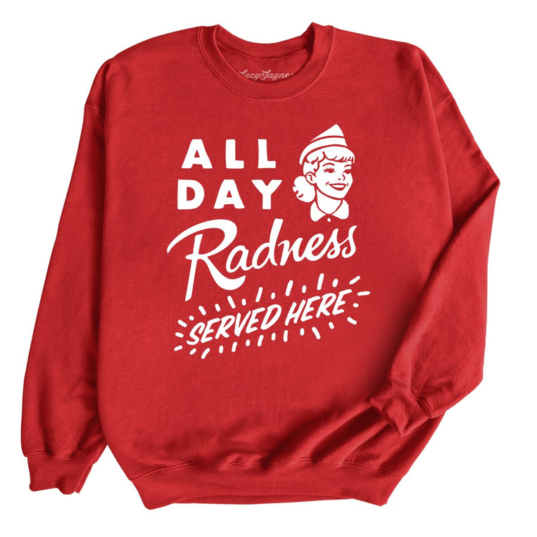 All Day Radness Graphic Sweatshirt - Red