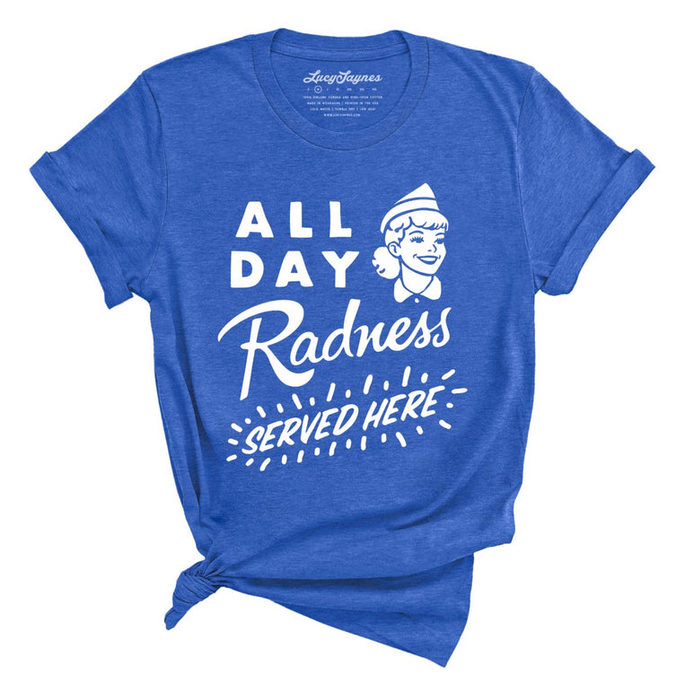 All Day Radness Graphic Tee - Heather True Royal