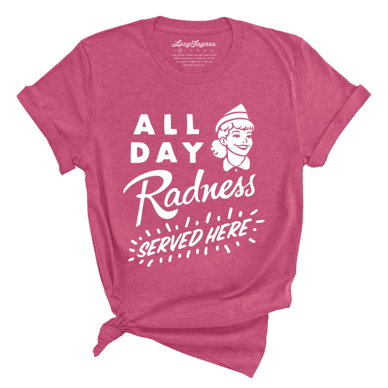 All Day Radness Graphic Tee - Heather Raspberry