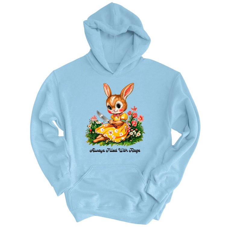 Always Filled With Rage Graphic Hoodie - Light Blue