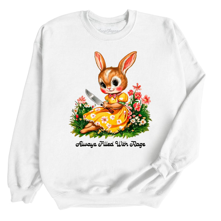 Always Filled With Rage Graphic Sweatshirt - White