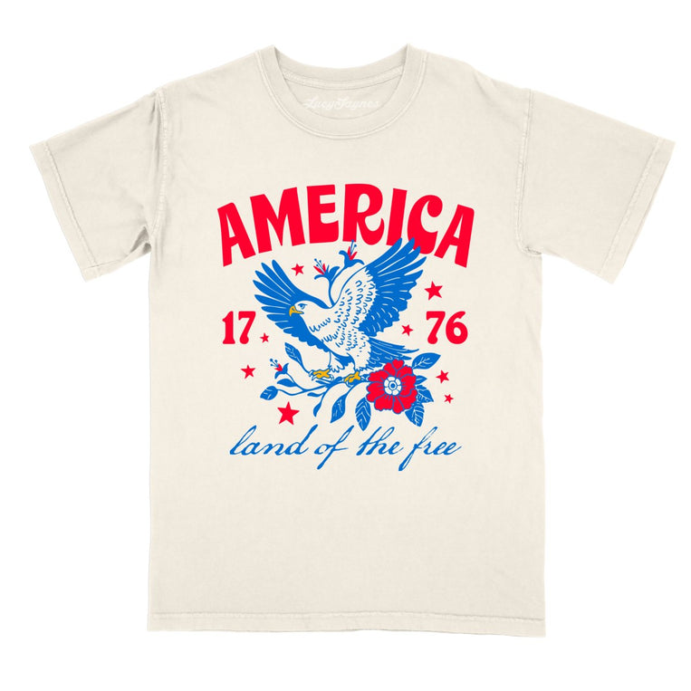 America Land Of The Free Comfort Colors Graphic Tee
