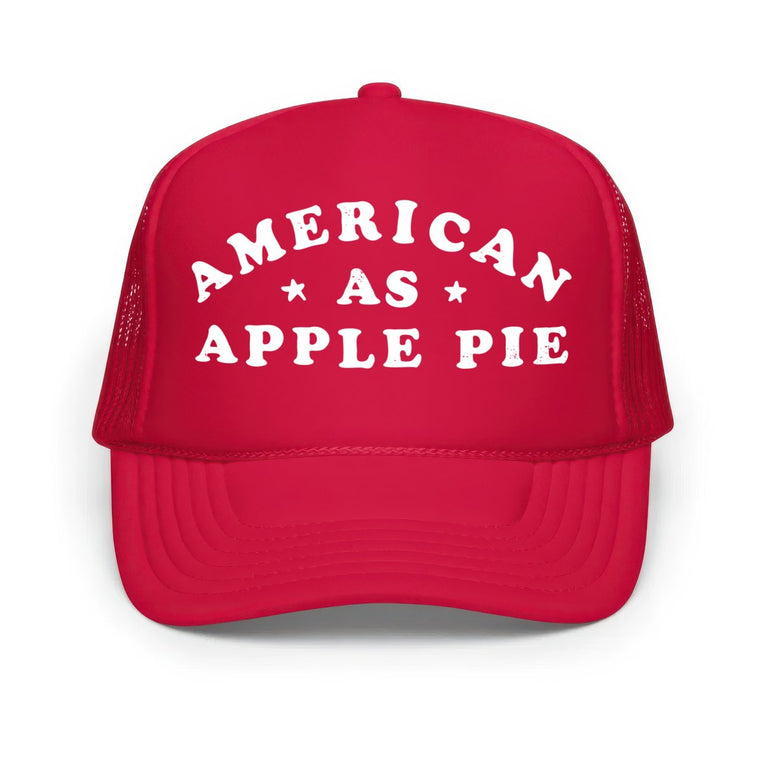 American As Apple Pie Classic Foam Trucker Hat - Red