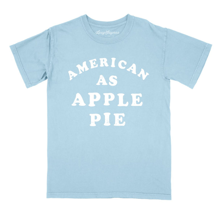 American As Apple Pie Comfort Colors Graphic Tee - Chambray
