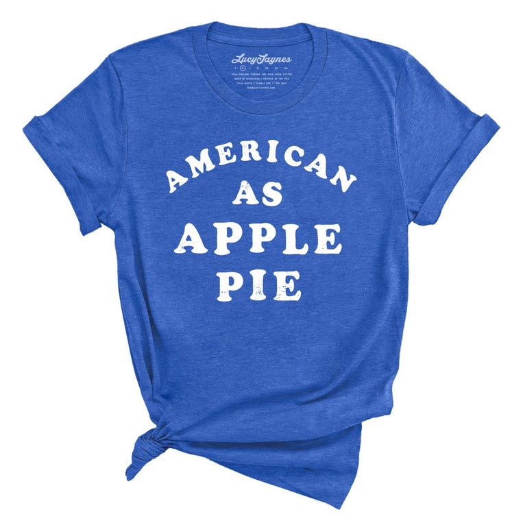 American As Apple Pie Graphic Tee - Heather True Royal