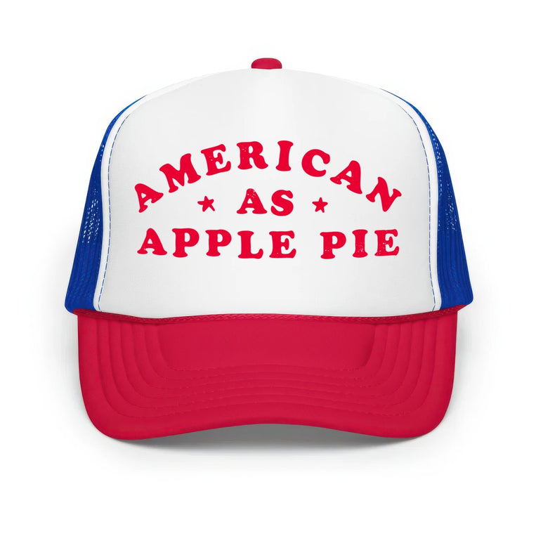 American As Apple Pie Classic Foam Trucker Hat - White/Royal/Red