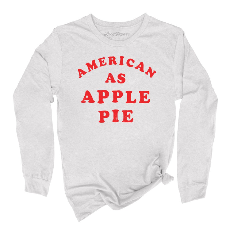American As Apple Pie Graphic Long Sleeve Tee - Ash