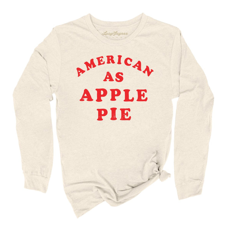 American As Apple Pie Graphic Long Sleeve Tee - Natural