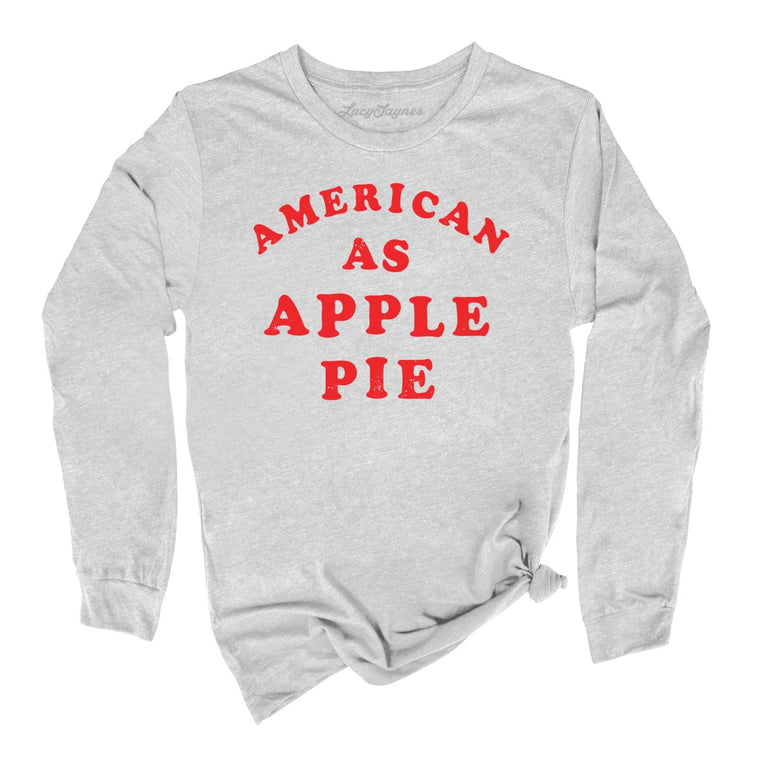 American As Apple Pie Graphic Long Sleeve Tee - Athletic Heather
