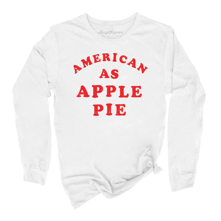 American As Apple Pie Graphic Long Sleeve Tee - White