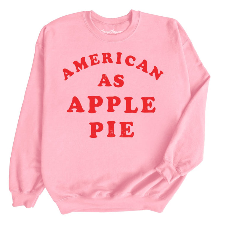 American As Apple Pie Graphic Sweatshirt - Light Pink