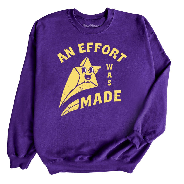 An Effort Was Made Graphic Sweatshirt - Purple