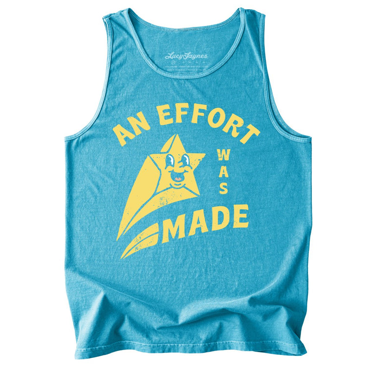 An Effort Was Made Comfort Colors Graphic Tank Top - Sapphire