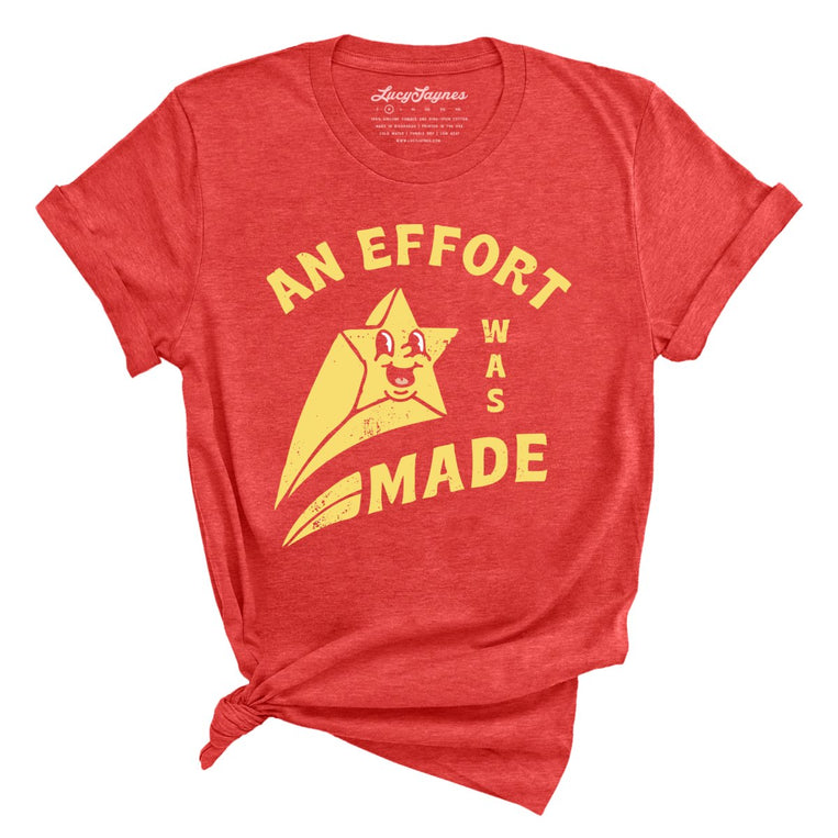 An Effort Was Made Graphic Tee - Heather Red