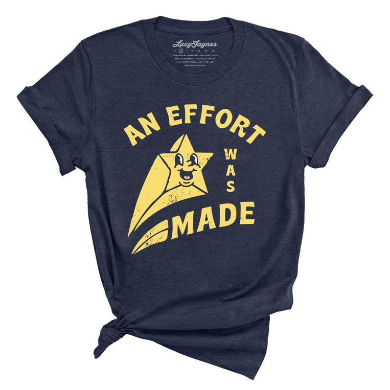 An Effort Was Made Graphic Tee - Heather Midnight Navy