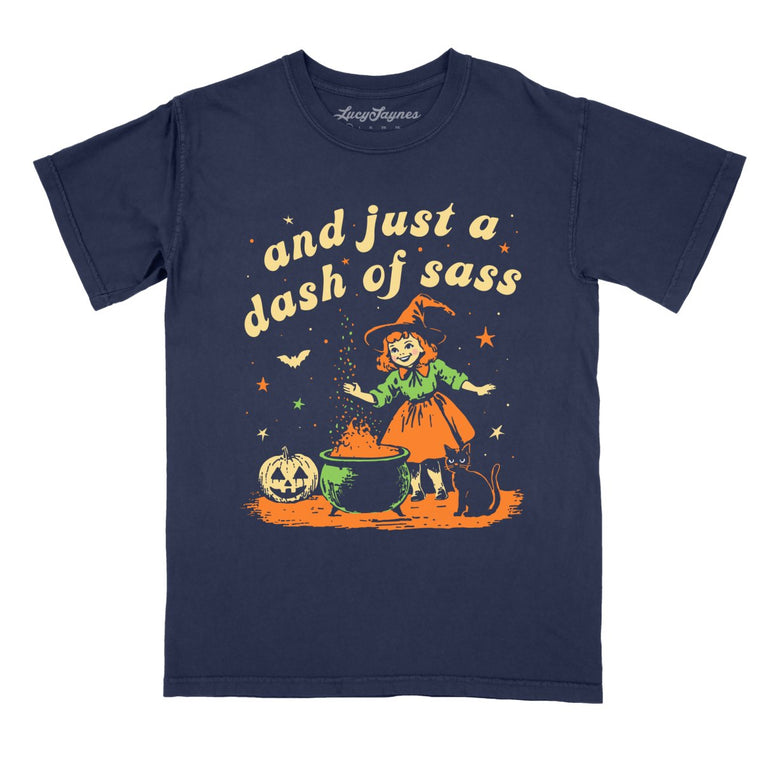 And Just A Dash Of Sass Comfort Colors Graphic Tee - True Navy