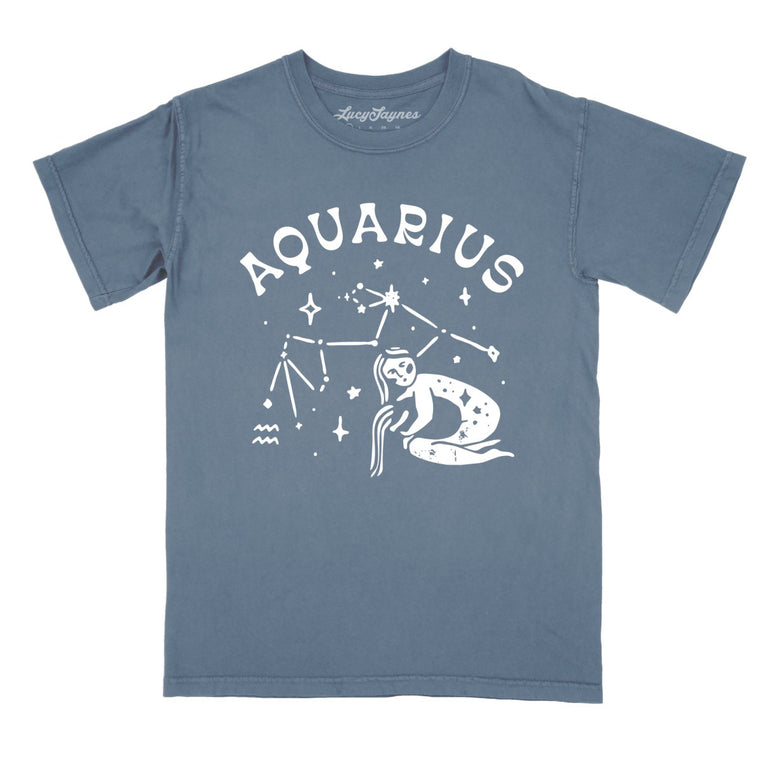 Aquarius Comfort Colors Graphic Tee - Blue Jean