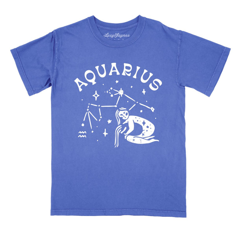 Aquarius Comfort Colors Graphic Tee - Flo Blue