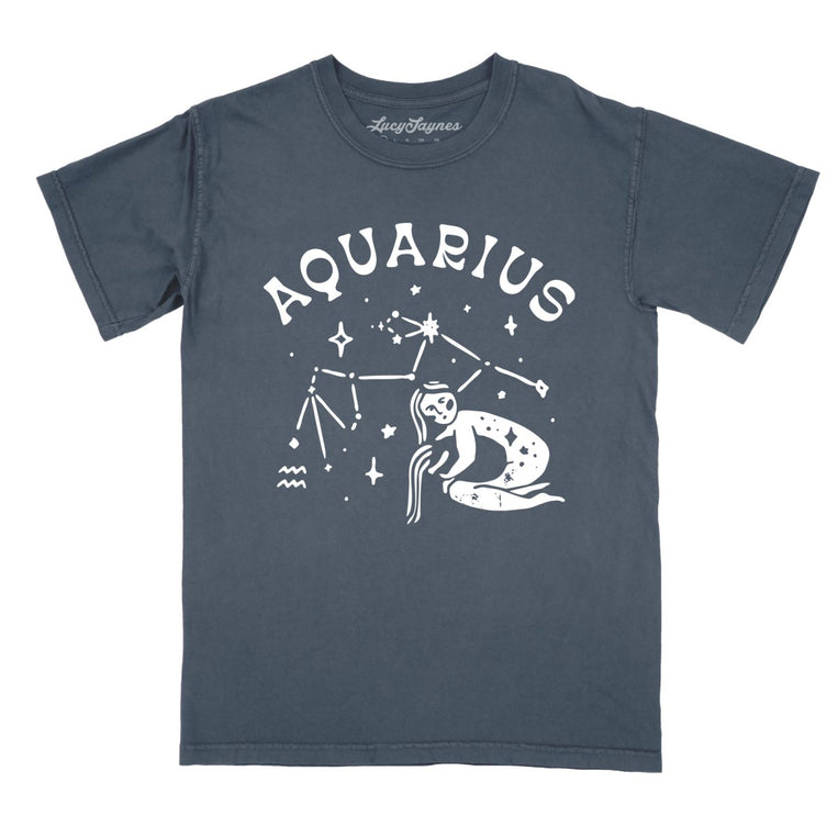 Aquarius Comfort Colors Graphic Tee - Denim