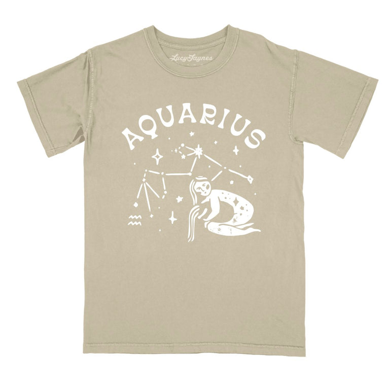 Aquarius Comfort Colors Graphic Tee - Khaki