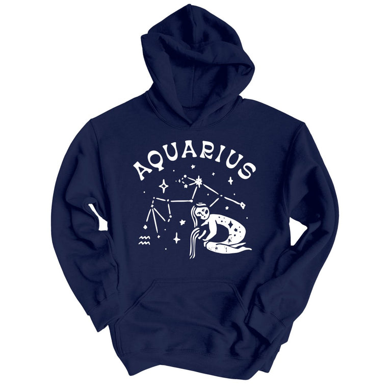 Aquarius Graphic Hoodie - Navy