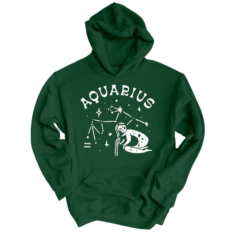 Aquarius Graphic Hoodie - Forest Green