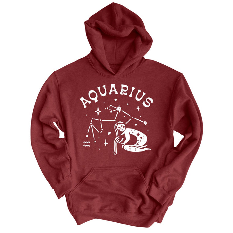 Aquarius Graphic Hoodie - Maroon