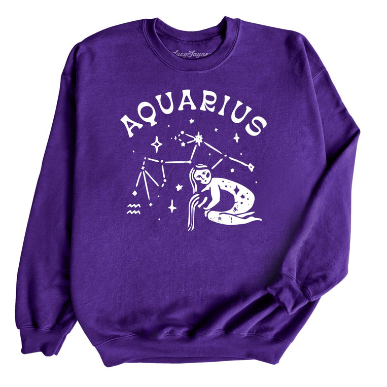 Aquarius Graphic Sweatshirt - Purple