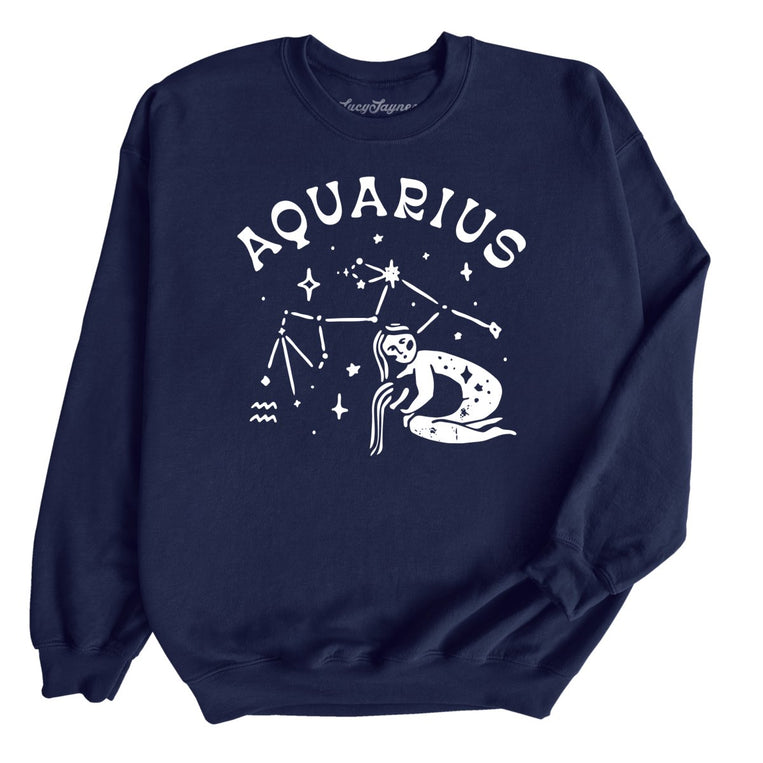Aquarius Graphic Sweatshirt - Navy