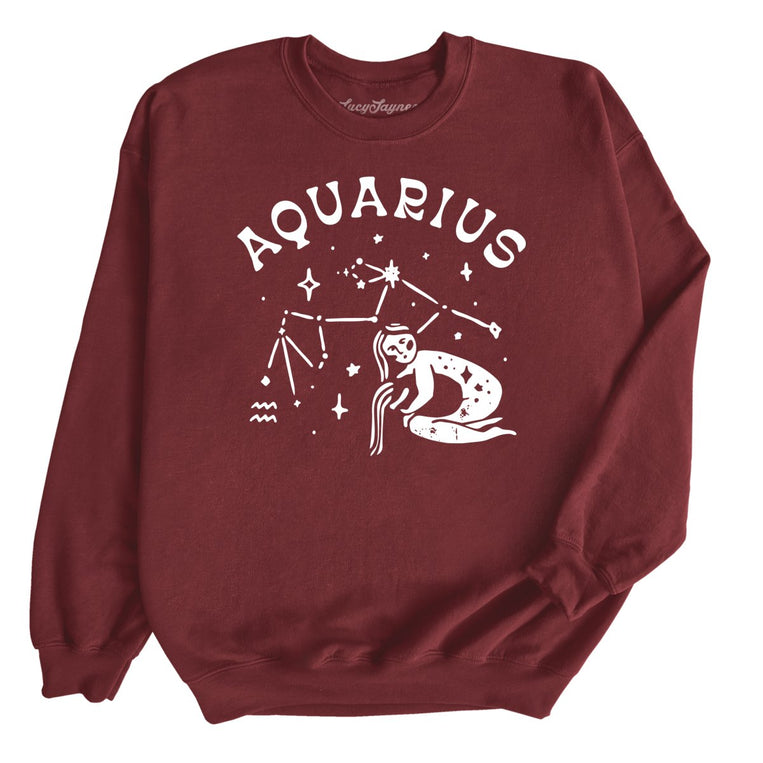 Aquarius Graphic Sweatshirt - Maroon