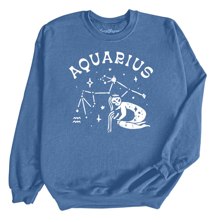 Aquarius Graphic Sweatshirt - Indigo Blue