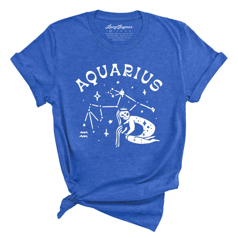 Aquarius Graphic Tee - Heather True Royal